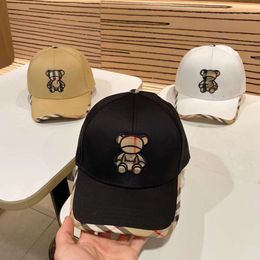 Modeontwerper hoed voor mannen dames beren patroon merk brief bal caps 4 seizoenen verstelbare luxe sport honkbal hoeden cap bindende zon hoeden