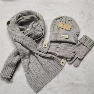 Fashion designer hat scarf glove set luxury women and men's winter scarf brand snapback scarf skate skateboard cap woman beanie neckerchief gloves set 3 piece suit