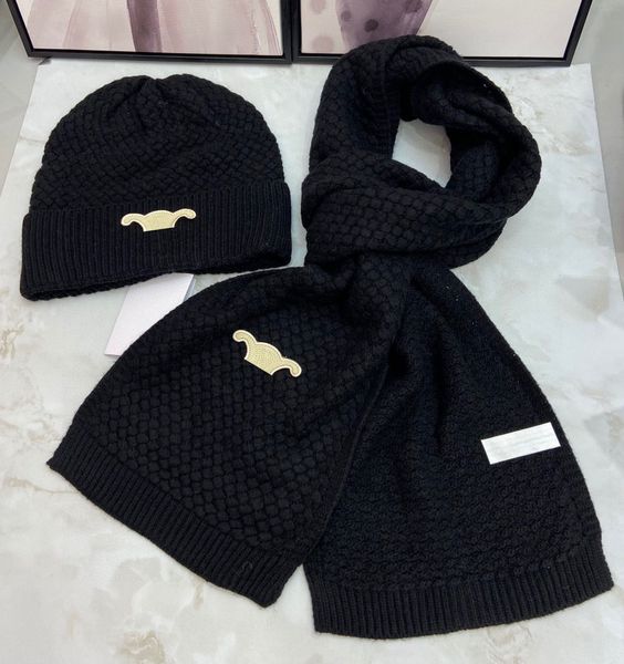 Conjunto de bufanda y sombrero de diseñador de moda para hombre, bufanda de invierno de lujo, bufanda de marca, gorra de skate, gorro de cachemira para mujer, conjunto de pañuelo