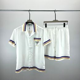 Mode-ontwerper Hawaï strand casual shirt set zomer heren business shirt korte mouw top losse shirt Aziatische maat M-XXXL Z12