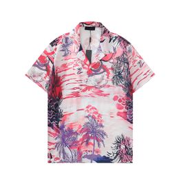 Estilista de moda Hawaii Beach Casual Shirt Set Summer Men's Business Shirt Manga Curta Top Camisa Solta Tamanho Asiático M-XXXL A78