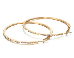 Boucles d'oreilles de créateur de mode Hopgie avec strass de boucle en boucle de couleur en or de gros cercle simple pour les femmes Gift6712977