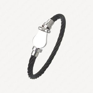 Modeontwerper Hoefijzer Kabelarmband 18k Wit Verguld Zwart Roestvrij Stalen Armbanden Armbanden Voor Mannen Vrouwen Cadeau Accessoires Met Sieraden