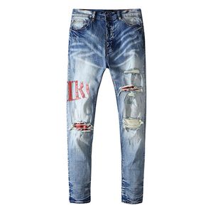 Créateur de mode Jeans hommes trou jean streetwear man hop hop pantal