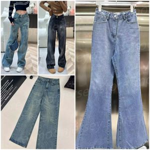 Jeans de créateur de mode pour femmes, pantalon droit en Denim taille haute avec motif étoile en strass 25784