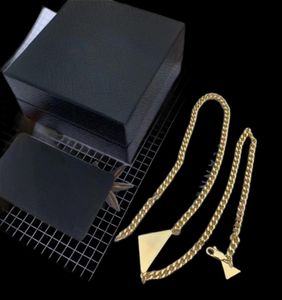 Bijoux de créateurs de mode Colliers pendentif pour hommes Or Argent Bijoux en acier inoxydable pour femmes Tendance en couches Triangle inversé P6431054