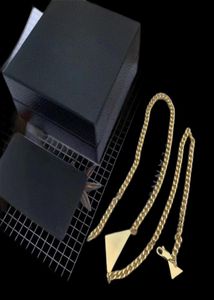 Bijoux de créateurs de mode Colliers pendentif pour hommes Or Argent Bijoux en acier inoxydable pour femmes Tendance en couches Triangle inversé P1481779