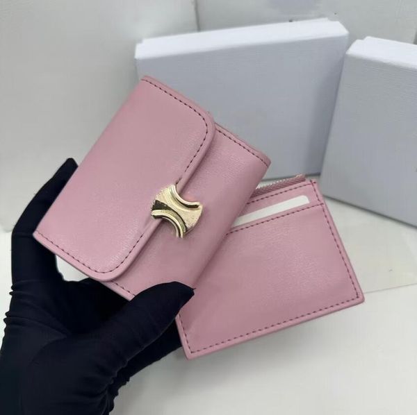 Portefeuilles en cuir de créateur de mode porte-carte de crédit de luxe sacs à main deux-en-un matériel en or femmes de porte-monnaie Zippy