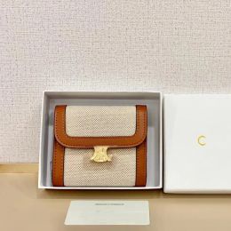 Diseñador de moda Carteras de cuero de lujo corto triomphe cuir Titular de la tarjeta de crédito bolsos de monedero Hardware dorado mujeres de monederos Zippy ljy200054-8 CXG2310263