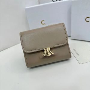 Portefeuilles en cuir de créateurs de mode Luxe Triomphe Cuir Titulaire de la carte de crédit Sacs à main Deux-en-un Matériel en or Femmes de Zippy Coin Purses