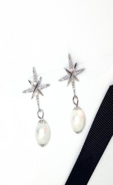 créateur de mode Luxury Diamond Zircon Super élégant pendentif de perle de perle de perle et de boucles d'oreilles pour femmes pour femmes filles9929173
