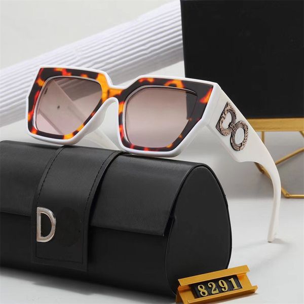 Designer de mode Homme Lunettes d'été D 8 Styles Premium Marque Full Fram Lunettes de soleil Tendance occidentale 8291 Lunettes de soleil de bonne qualité Box eyewear