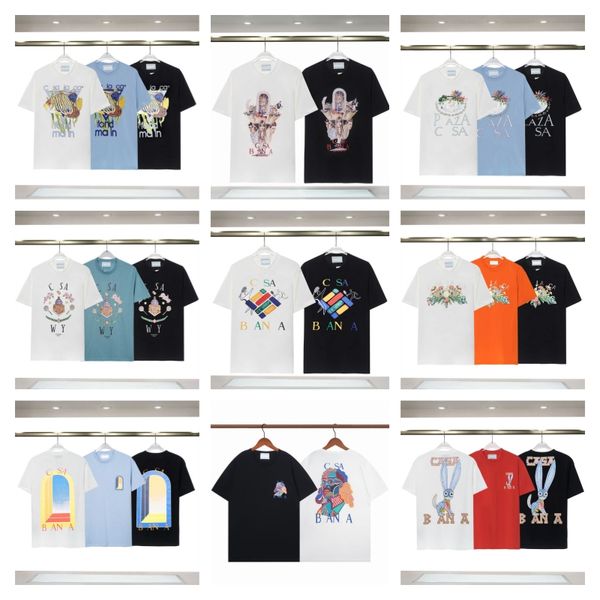 Diseñador de moda para hombre camiseta de alta calidad CASA todo en uno pareja impresa camiseta de manga corta serie sizeS-3XL 24colors