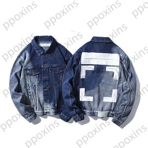 Veste de créateur de mode pour hommes, automne, nouvelle marque de marée pour jeunes, flèche de base, peinture Graffiti, lavage utilisé, vestes d'hiver en Denim, manteau coupe-vent à la mode pour hommes