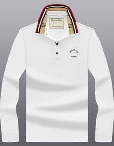 Designer de mode T-shirt pour hommes polo en coton couleur unie haut à manches longues slim fit respirant chemises de rue M - 3XL