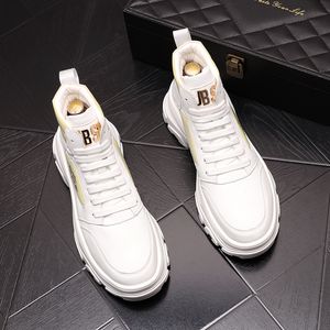 Diseñador de moda Hombres Blanco Conducción Zapatos de vestir de boda Transpirable con cordones Plataforma Tendencia Mocasines Para hombre Cómodo Chunky Casual Sneaker X155