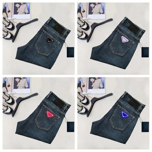 Modeontwerper heren jeans broek paarse jeans denim broek heren jeans trends high-end kwaliteit gescheurde motorrijder slanke fit motorfiets mans gestapelde jeans heren joggingbroek