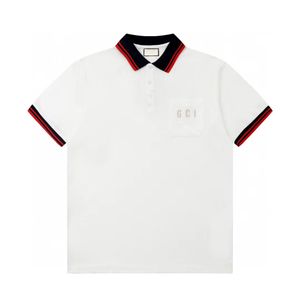 Modeontwerper Heren Poloshirt T-shirt Zomer Casual Geborduurd Patroon Puur Katoen Hoge SreetZakelijke Mode Zwart-witte Kraag Shirts S-XXL