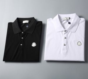 Modeontwerper heren polos shirt t-shirt zomer casual geborduurd patroon puur katoen hoge sreetbusiness mode zwart en witte kraag shirts m-3xl