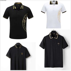Modeontwerper Heren Polo's T-shirt Zomer Casual Geborduurd Patroon Puur Katoen Hoge Sreetbusiness Zwart-witte Kraag Shirts M-3xl