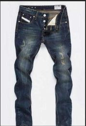 Jeans de motard déchirés en cuir pour hommes, styliste de mode, Patchwork, Slim Fit, jogging en Denim, pantalon en détresse, lwh1995