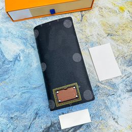 Portefeuille de créateur de mode pour hommes portefeuilles longs pour femmes portefeuille porte-carte sac à main pour femme imprimé à carreaux fleur portefeuille à glissière boîte d'origine