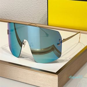 Lunettes de soleil de styliste de mode pour hommes et femmes, verres métalliques colorés sans cadre, style de personnalité avant-gardiste, anti-ultraviolets, livrés avec étui