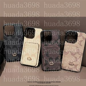 Étuis de téléphone portefeuille de cartes de lettres en métal de créateur de mode pour iPhone 15 14 13 12 11 Pro max Case 14Plus 13pro X XR XS 7 8 Plus Galaxy S23 S22 S21 Ultra Plus Note 20 10 Cover