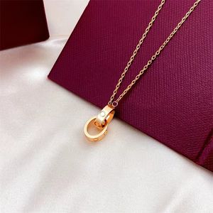 modeontwerper ketting luxe cortier ring ketting gouden sieraden choker dames touw ketting dubbele ring hanger diamant gouden kettingen voor vrouwen goud zilver feest