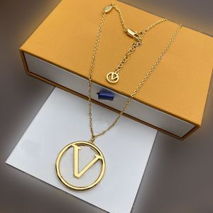 Modeontwerper Ketting Vrouwen Ketting Hanger Goud Grote Cirkel Brief Kettingen Sieraden Bruiloft Cadeau Dames Sieraden Accessoires