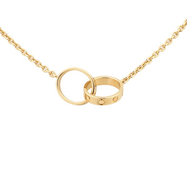 Colliers de créateurs de mode avec vis diamant double cercle collier d'amour pour petite amie or blanc Rose pendentif cadeau de fête en acier inoxydable à la mode B7212400