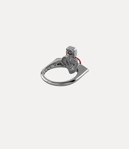 Créateur de mode NOUVELLE BAGUE COEUR DIAMANTE de couleur or couleur argent et couleur noir pistolet avec boîte cadeau et sac d'emballage VIVIENNE*VVESTVVOOD