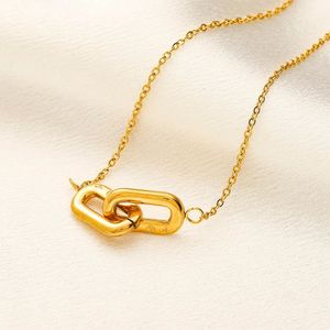 Modeontwerper Hangers kettingen 18K Gold vergulde roestvrijstalen letter Choker ketting hanger ketenen juwelen accessoires cadeau