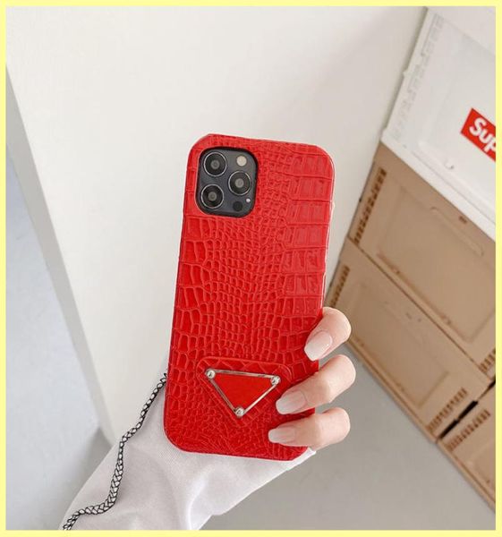 Funda para teléfono de diseñador de moda Fundas para iPhone de grano de cocodrilo Funda anticaída para Iphone 12 Pro Max Mini 11 Pro Max X Xs Xr 7 8 SE1851436