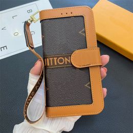 Étuis de téléphone portefeuille de créateur de mode pour iPhone 15 15pro 14 14pro 14plus 13 13pro 12 pro max Porte-cartes en cuir Couverture de téléphone portable de luxe avec Samsung S23 S22 ultra