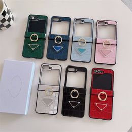 Cas de téléphone de créateurs de mode pour Samsung Galaxy Z Flip 5 4 3 Case Z Fold5 Fold4 Fold3 Case 5G Coque rigide de luxe en cuir lettre pare-chocs couverture mobile