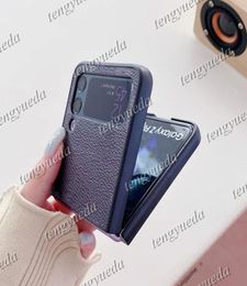 Cas de téléphone de créateur de mode pour Samsung Galaxy Zflip 3 4 Zflod 2 3 4 TPU TPU Cuir Print Luxury Cell Telephone Cover 3577468