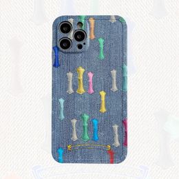Fashion Designer Phones Case Color Cross Geschikt voor Apple mobiele telefoon 13proMax Xr Denim All Inclusive Valbestendige beschermhoes