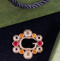 Modeontwerper pins broches mannen vrouwen gekleurde edelsteen broche merk feestjuwelen