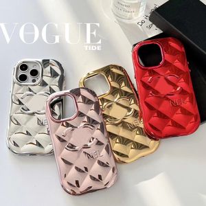 Fashion Designer Plating Kleur Telefoon Gevallen 15promax Brief Case Voor Iphone 15 14promax 14pro 13 Luxe Merk IPhone Gevallen voor Meisjes