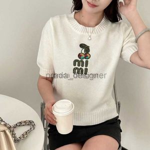 T-shirt de styliste de haute qualité pour femmes, pull tricoté, vêtements à la mode, motif de lettres, haut