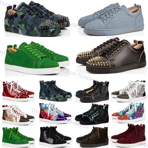 Créateur de mode Red Bottoms Chaussures hommes Chaussures décontractées Rivet Luxur