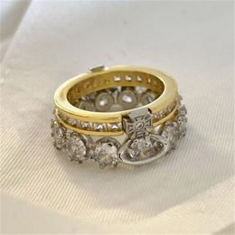 Modeontwerperring Dubbeldek Scheidbare diamanten bandringen Luxe sieraden opdrachten voor vrouwen houden van geschenken