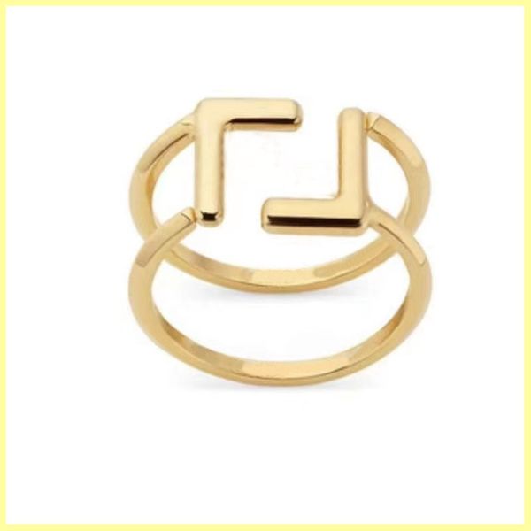 Designer de mode Bague Bague En Or De Luxe Bijoux Lettre Anneaux Fiançailles Pour Les Femmes Amour Anneau F Marques Colliers Avec Boîte En Gros 21100601R