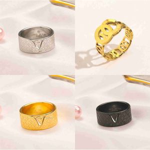 Modeontwerper ringen goud vergulde roestvrijstalen fijne vingerring vrouwen houden van bruiloft sieraden benodigdheden accessoires groothandel