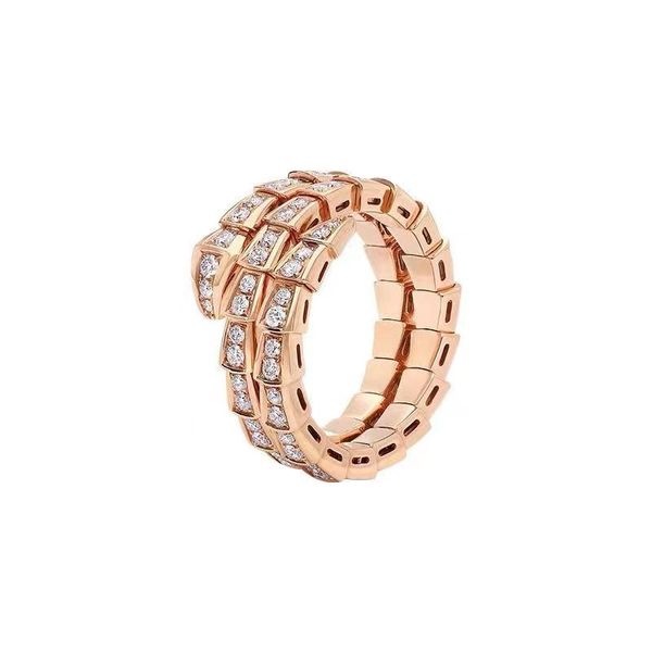 Anillos de diseñador de moda S925 Anillo de plata esterlina para mujer con piedras preciosas Serpentine Rings V Gold propuesta de anillos de lujo ajustables para hombres