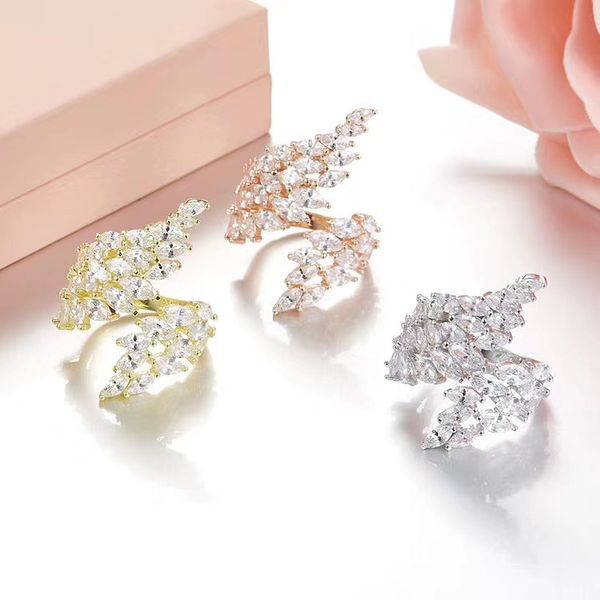 Clásico de la serie M del diseñador de moda, oro rosa atemporal, deslizando tres anillos de diamantes para regalo de amante de lujo de fiesta de joyería personalizada para mujer