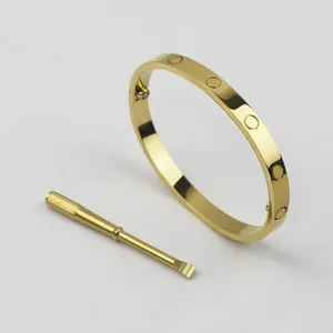 Bracelets à vis de créateurs de mode Titane Acier Sier Rose Tournevis Diamant Bijoux Classiques Femmes Hommes Bracelet Plaqué Or AAA