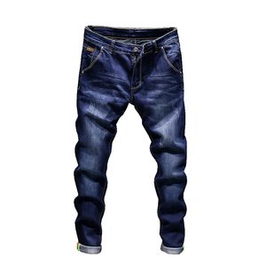 Mode jean moulant hommes droit mince élastique jean hommes décontracté motard mâle Stretch Denim pantalon classique pantalon