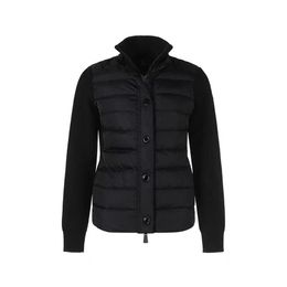 Créateur de mode col montant femmes doudoune bras logo veste en tricot Snap-Fastener Design veste tricotée manteau chaud d'hiver taille S--242s